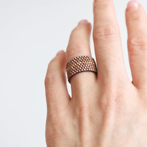 Morse Code ring I Beige and Flexible