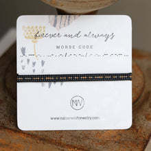 forever and always Morse code bracelet on a card package