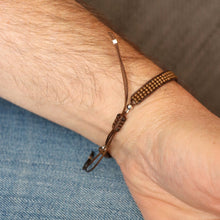 Men's Morse Code Bracelet on a hand