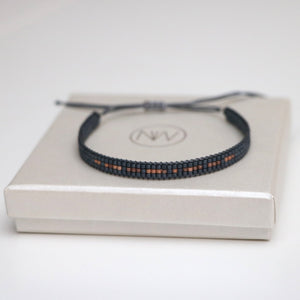 Mens Morse Code Bracelet on the box 